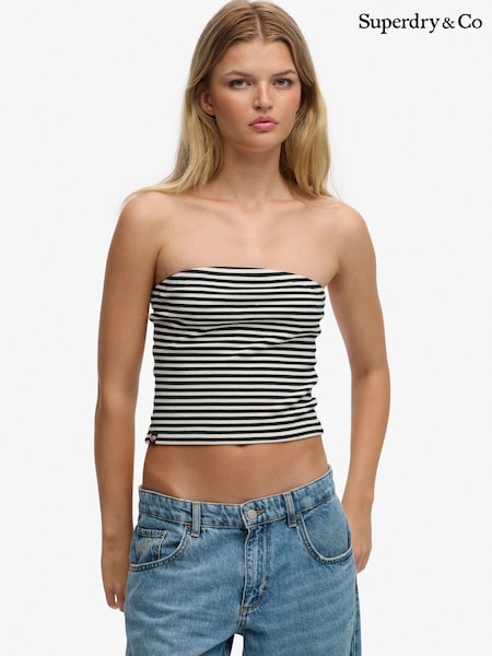 SUPERDRY White SUPERDRY Athletic Essentials Jersey Boobtube Top (V59772) | €20