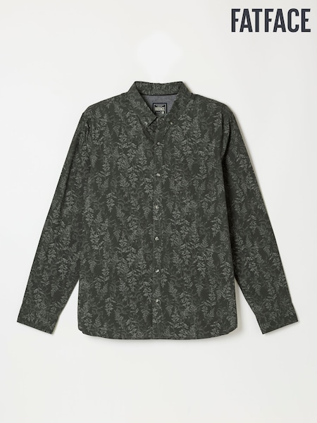 Чорний - Regular Fatface Long Sleeve Fern Print Shirt