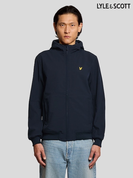 Lyle & Scott Blue Fleece Back Softshell Jacket (V59976) | SGD 242