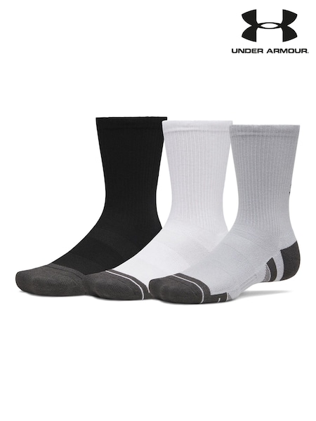 Grey - Regular Under Armour Performance Tech Crew Socks 3 Pack