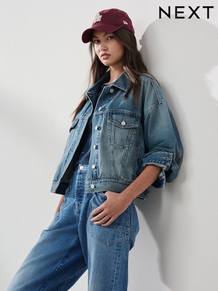 Mid Blue - Relaxed Denim Trucker Jacket
