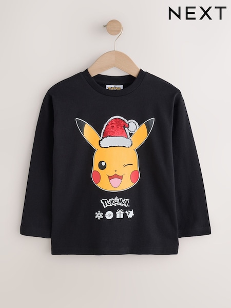 Black Pokemon - Long Sleeve Christmas T-shirt (3-16yrs)
