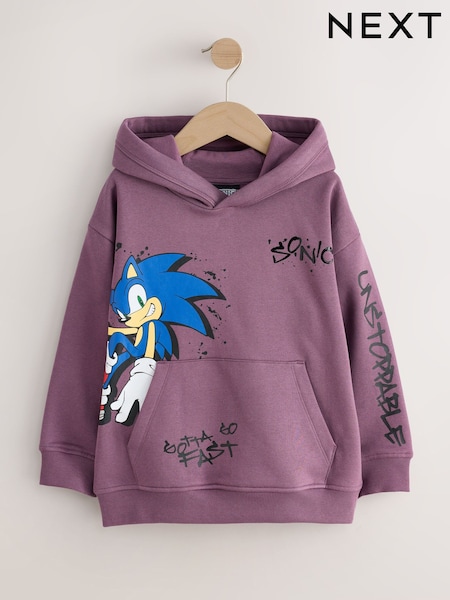 紫色 - Sonic 背面印花連帽衫（3-16 歲）