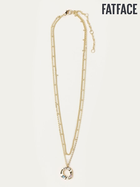 Gold Tone - Fatface Layered Hoop Necklace