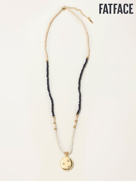Blå - Fatface Beaded Disc Necklace