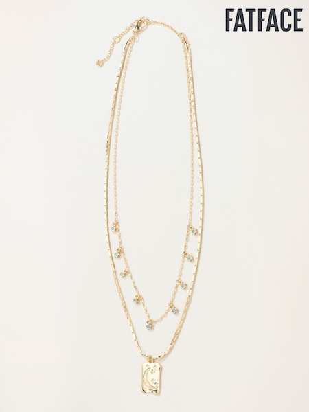 Алтын реңк - Fatface Layered Moon Star Necklace