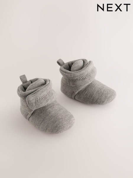 Grey - Slipper Wrap Boots (0-2mths)