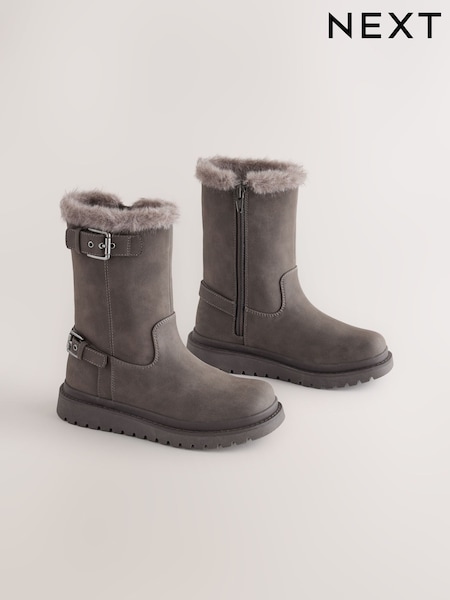 Chocolate Brown - Faux Fur Lined Boots