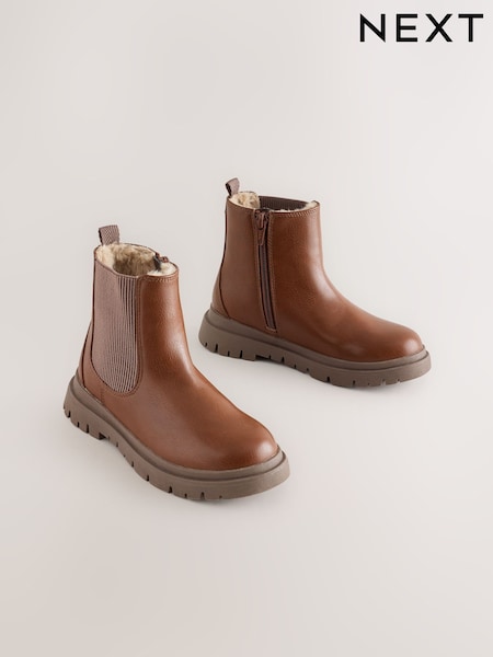 Tan Brown - Chunky Chelsea Boots