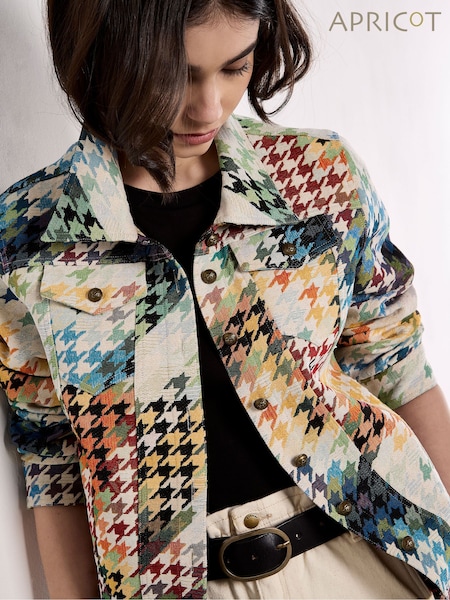 Apricot Colourful Dogtooth Jacket (V60467) | ¥ 10,970