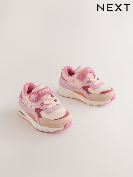 粉色 - Peppa Pig Touch Fastening Elastic Lace Bubble Trainers