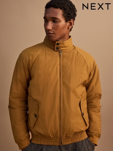 Ochre Yellow - Regular Shower Resistant Padded Harrington Jacket