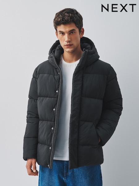 黑色 - Regular Thermogen Shower Resistant Puffer Jacket