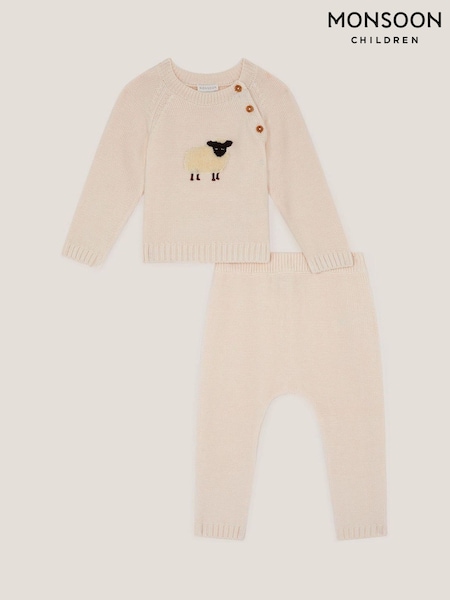 Monsoon Newborn Sheep Jumper & Knit Joggers Set (V60754) | kr550