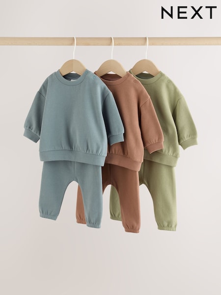 Brown/Blue/Green - Sweater And Leggings Baby Set 6 Piece (0mths-2yrs)