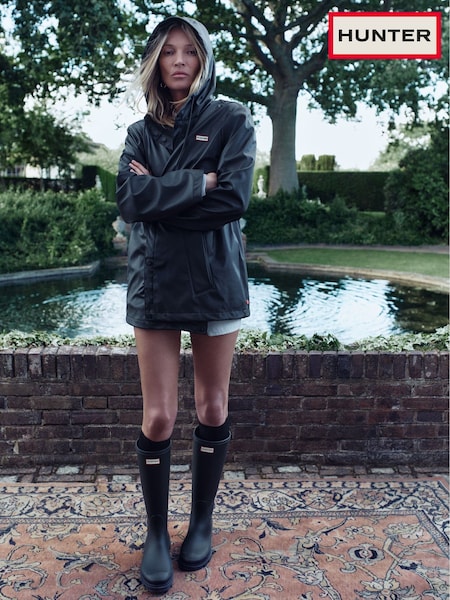 Blue - Hunter Izzy Pu Hooded Jacket