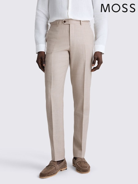 MOSS Natural Italian Tailored Fit Suit Trousers (V61221) | AED1,048