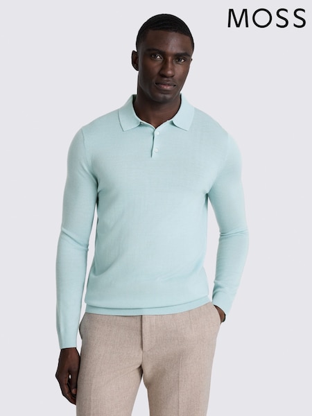 MOSS Aqua Merino Polo Shirt (V61250) | R$ 590