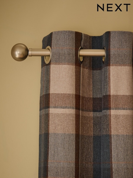 Brushed Check Eyelet Curtains
