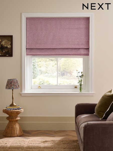 Ready Made Blackout Roman Brushed Stripe Blinds