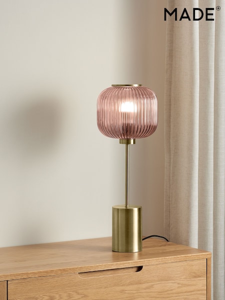 Made.com Briz Ribbed Glass Table Light