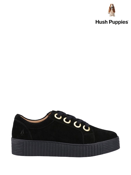 Hush Puppies Black Tamsin Suede Trainer (V61433) | AED466