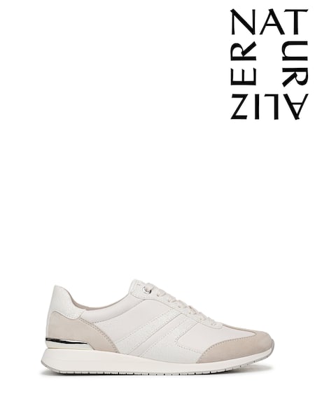 Naturalizer Lorena Wide Fit Lace Up White Trainers (V61457) | ‏641 د.إ.‏