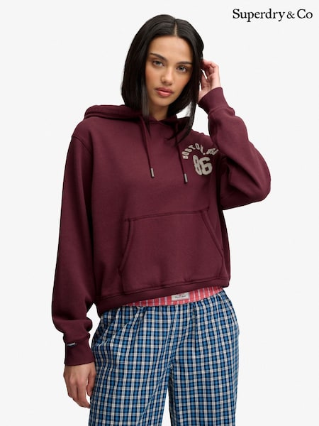 Maroon Red - Superdry Athletic Applique Track Top