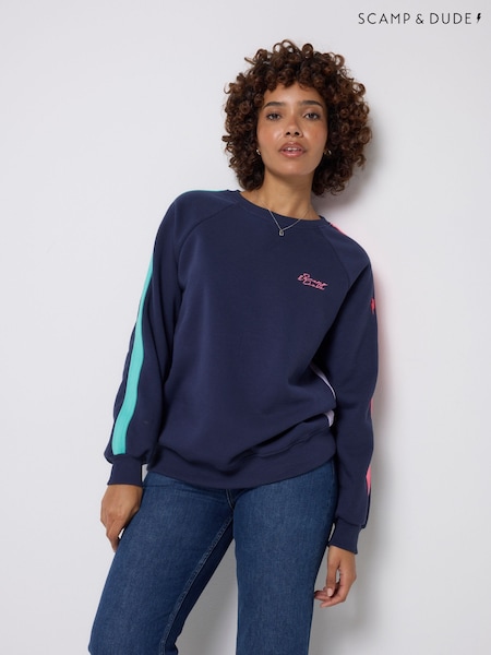 SCAMP & DUDE Blue Colourblock Sweatshirt (V61579) | € 94