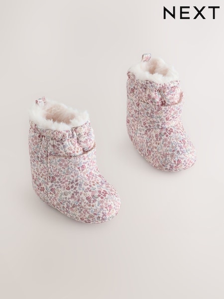 Pink Floral - Baby Snow Boots (0-24mths)