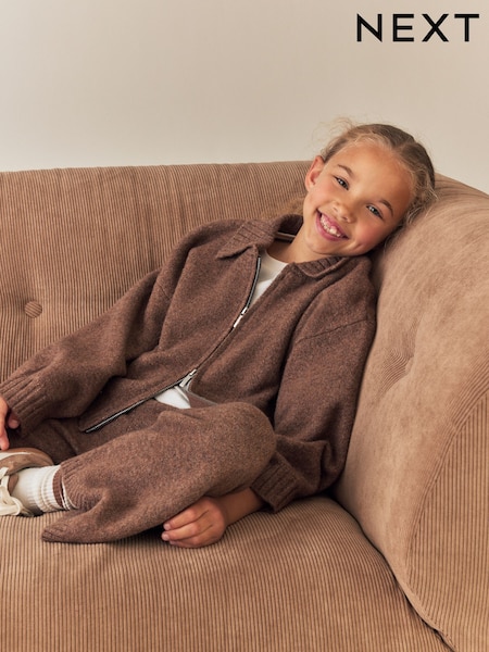 Brown - Knitted Hoodie & Trousers Set (3-16yrs)