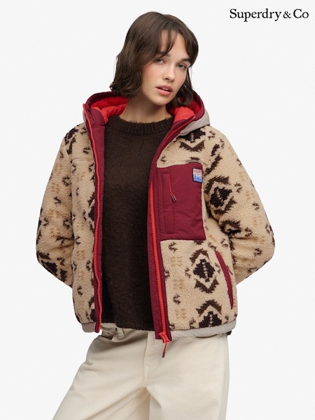 Կրեմ - Superdry Sherpa Jaquard Hybrid Fleece
