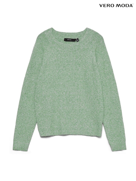 VERO MODA Green Round Neck Soft Touch Cosy Knitted Jumper (V61722) | AED146