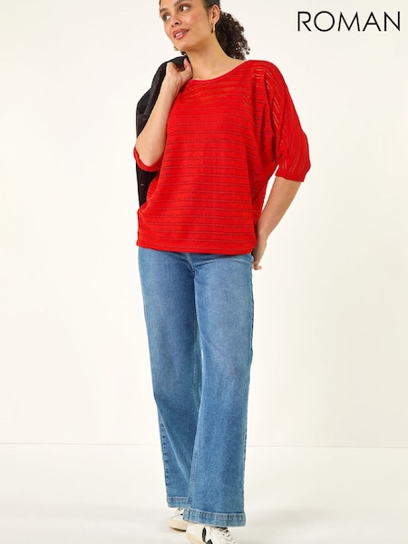 Roman Orange Textured Snit Top (V61733) | €78