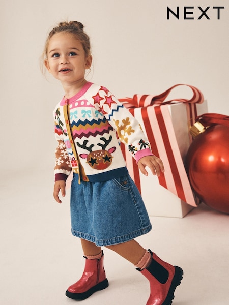 Reindeer Funky - Christmas Cardigan (3mths-7yrs)