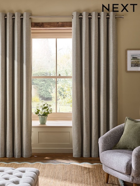 Brushed Mini Geo Blackout/thermal Eyelet Curtains