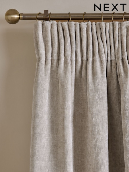 Plush Chenille Blackout/thermal Pencil Pleat Curtains