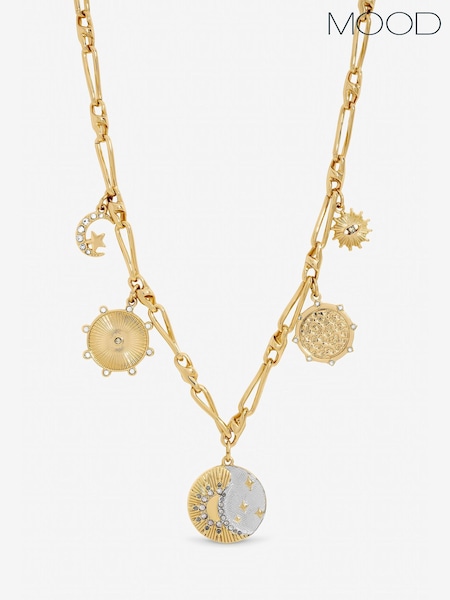 Mood Metallic Two Tone Celestial Charm Necklace (V62128) | SGD 54