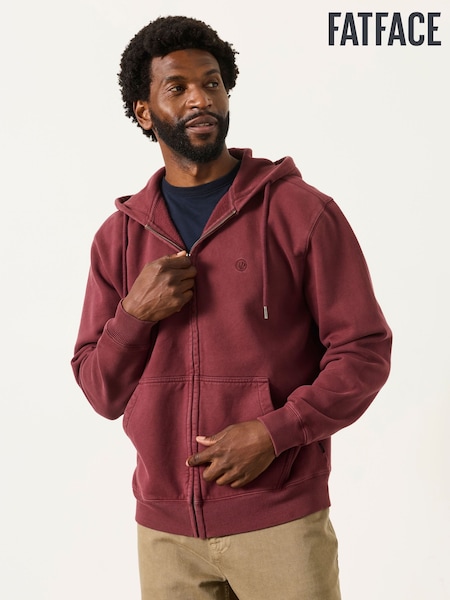 Prune Violet - Regular Fatface Zip Through Hoodie