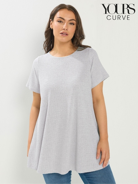 Yours Curve Purple Drop Shoulder Swing Top (V62286) | kr346