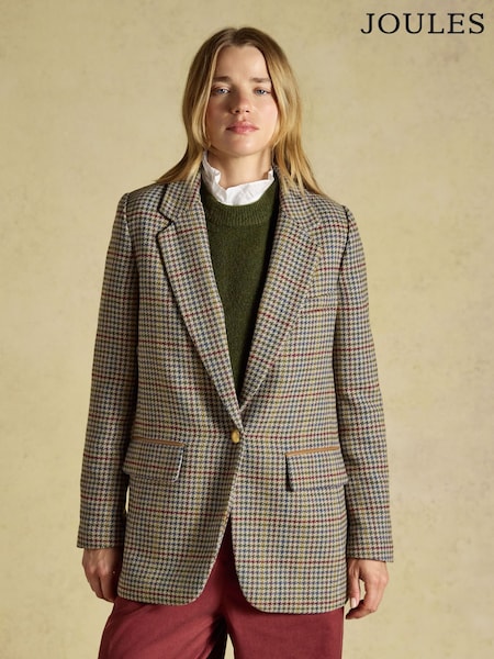 Check - Hackmore Relaxed Fit Tweed Blazer With Wool