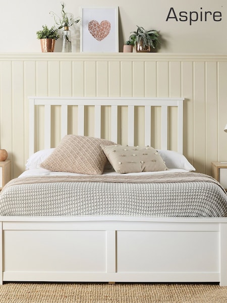 Aspire Furniture White Wooden End Lift Ottoman Storage Bed (V62383) | $747 - $972