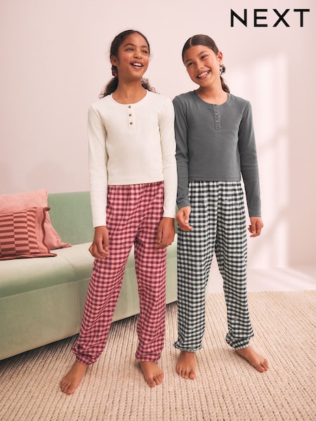 Black/Red - Woven Jogger Pyjamas 2 Pack (3-16yrs)