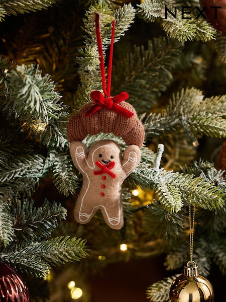Gingerbread Man Croissant Felt Bauble