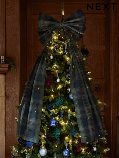 Tartan Check Extra Large Bow Tree Topper