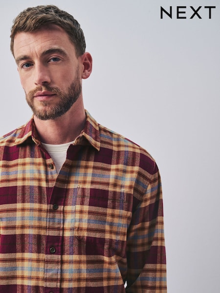 Berry Red - Regular Check Long Sleeve Shirt