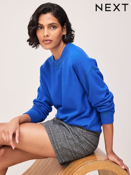 Kobalt Mavisi - Supersoft Crew Neck Long Sleeve Jumper