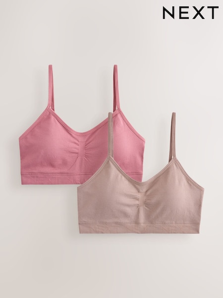 Mocha Brown - Seam Free Crop Tops 2 Pack (7-16yrs)