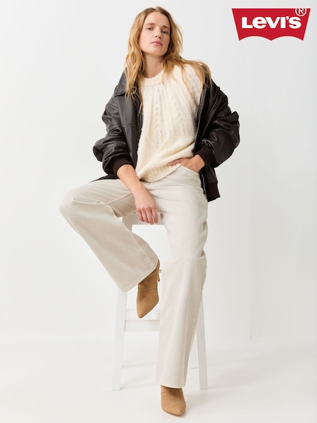 Cream - Levi's® High Waist Wide Leg Boot Jeans