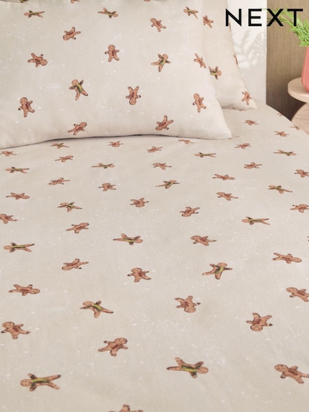 Christmas Brushed Fitted Sheet And Pillowcase Set